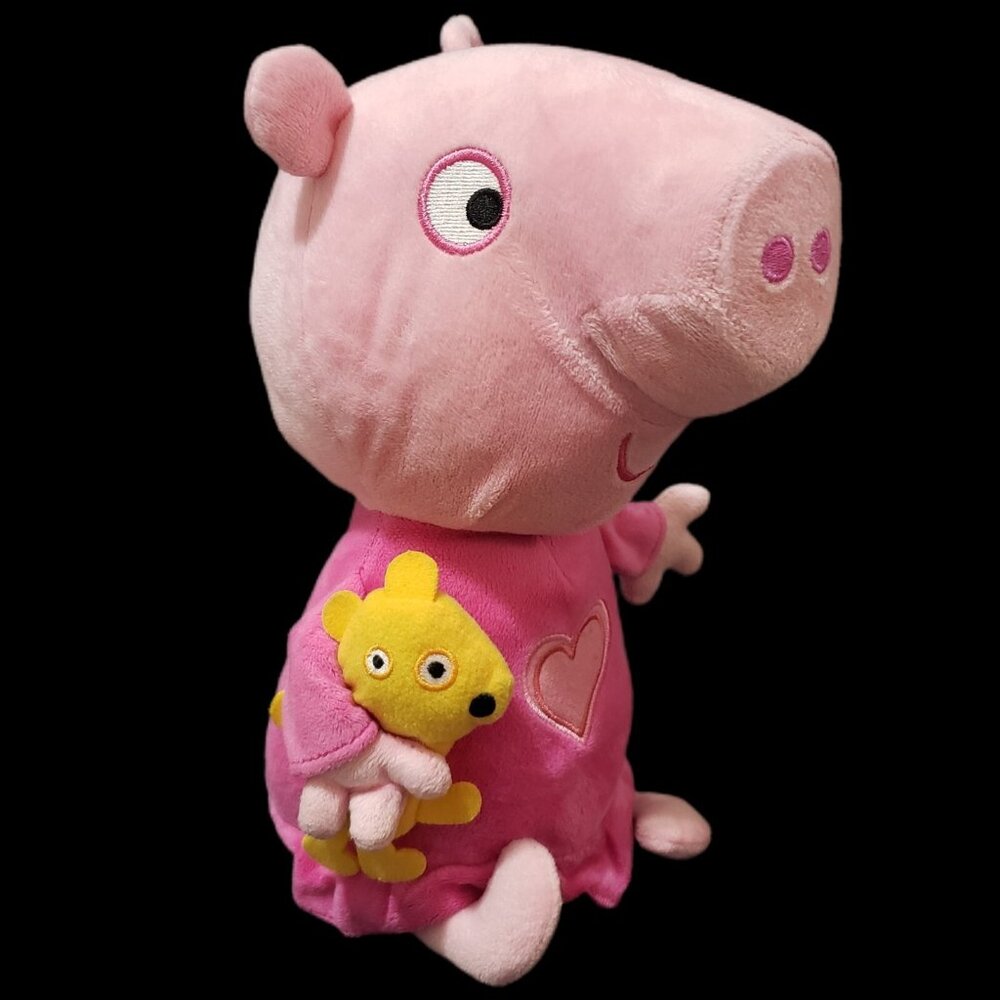 Peppa Pig Bedtime Lullabies Singing Plush Doll Holding Teddy Sounds 12"